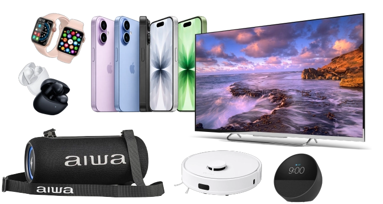 Prêmios da campanha: smartwatch, fones de ouvido, iPhones, caixa de som Aiwa, aspirador robô, TV e smart speaker